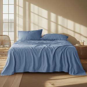 Cotton Sheets Set, Blend from Linen Cotton Bedsheets, GentleSoft™ & Breathable Bedsheets with 16 Inches Pocket, Gifts for All Seasons - 1 of 4