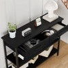 Console Table with Drawer, 3-Tier Entryway Table with Storage Shelves - 3 of 4