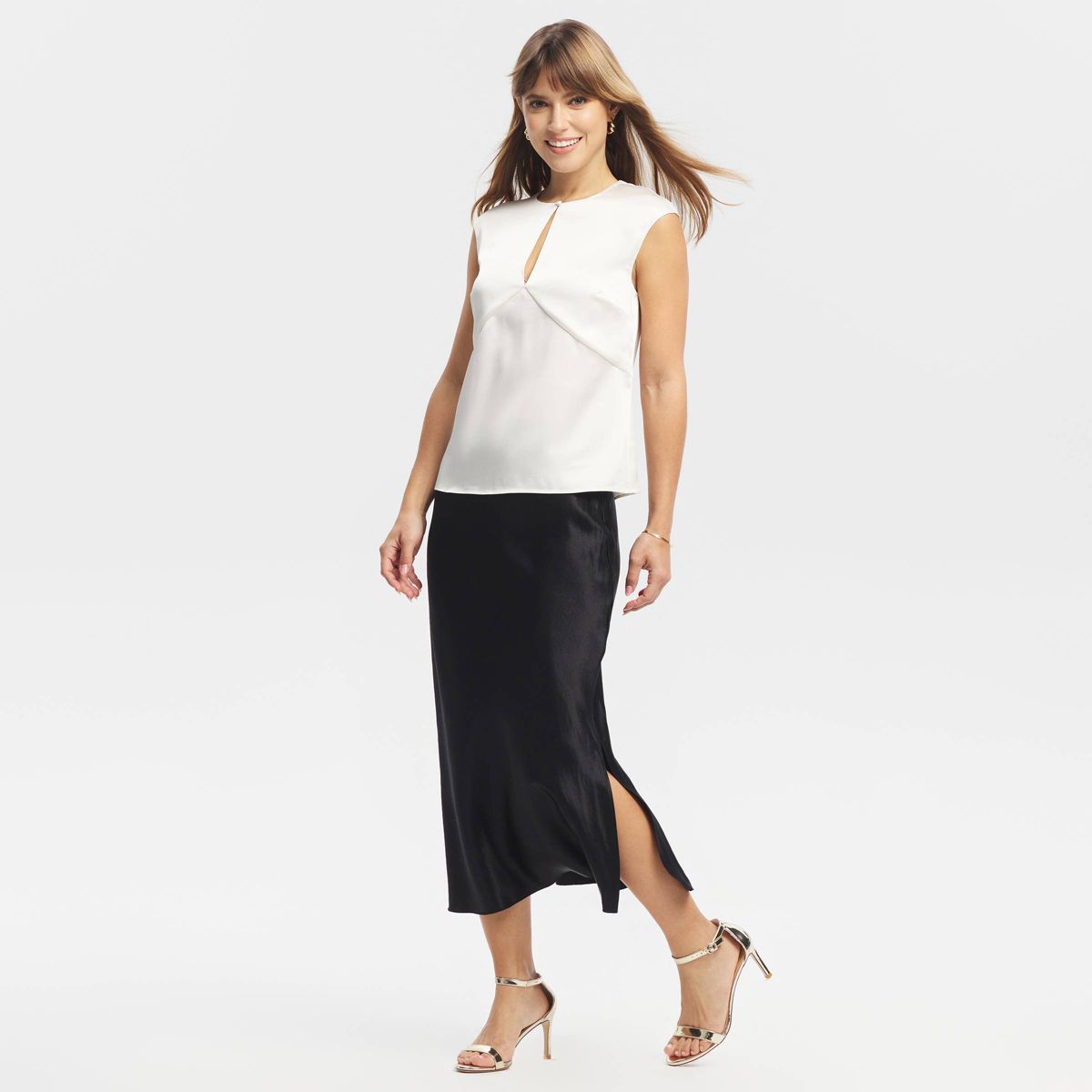 Women's Cap Sleeve Satin Top - A New Day™ - thumbnail 7