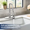 MAYEERTY Kitchen Faucet with Pull Down Sprayer and 4 Sprayer Modes Single Handle Commercial Spring Kitchen Sink Brushed Nickel 1 or 3 Hole - 3 of 4