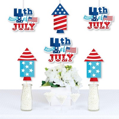 Big Dot of Happiness Firecracker 4th of July - Firecracker Decorations DIY Red, White and Royal Blue Party Essentials - Set of 20