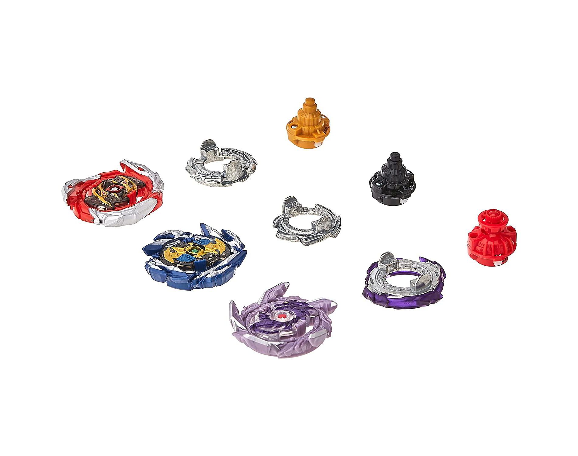 BEYBLADE 3PK Burst Speedstorm Thunder Threat 3-Pack – Kolossal Fafnir F6, Spear Dullahan D6, Brave Roktavor R6 – App Codes, Competitive Tops