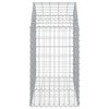 vidaXL Gabion Basket Silver Galvanized iron 39.4 x 11.8 x 15.7/23.6 in - 39.4" x 19.7" x 31.5"/39.4" - 4 of 4