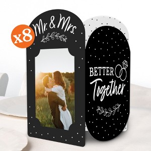 Big Dot of Happiness Mr. and Mrs. Photo Holder Centerpieces, 4x6 Picture Display Box Black & White Table Decoration for Wedding or Bridal Shower, 8 Ct - 1 of 4