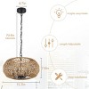 Height Adjustable 4-Light Ceiling Light,Hand Woven Rattan Shade Pendant Light,Boho Chandelier,Ceiling Lights Light Fixtures -The Pop Home - 4 of 4