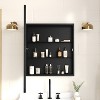 Merrick Lane Reversible Bathroom Wall Medicine Cabinet with Rounded Rectangular Beveled Mirror and Metal Frame and Shelves - 2 of 4