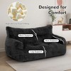 Pamapic Bean Bag Chair, Cozy Corduroy Lazy Bean Bag Sofa, 2 Seat for Home-Gray - 4 of 4