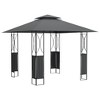 vidaXL Steel Gazebo with Double-tiered Roof, Anthracite - Spacious and Elegant Garden Shelter, Ideal for Parties, Picnics & Weddings - 2 of 4