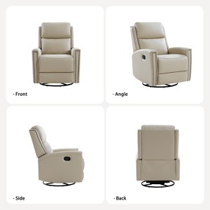 Set of 2 Hilario 30.31''Wide Genuine Leather Swivel Rocker Recliner | ARTFUL LIVING DESIGN - 1 of 4