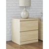 Signature Design by Ashley Onita Modern Minimalist 2 Drawer Nightstand, Natural Brown Wood Finish with Hardware-Free Design - 2 of 4
