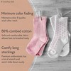 Cozyway Ruffled Knee-High Socks, 3 Pairs for Baby Girls, Black White Grey, 0-6 Months - 2 of 4