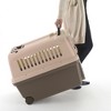 Richell E-Z Mobile Pet Carrier S/M in Brown, Wheeled Pet Carrier/Crate for Easy Travel, for Dogs and Cats - 3 of 4