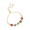 Ross-Simons Italian Multicolored Murano Glass Floral Bead Bolo Bracelet in 18kt Gold Over Sterling Size - 3 of 4