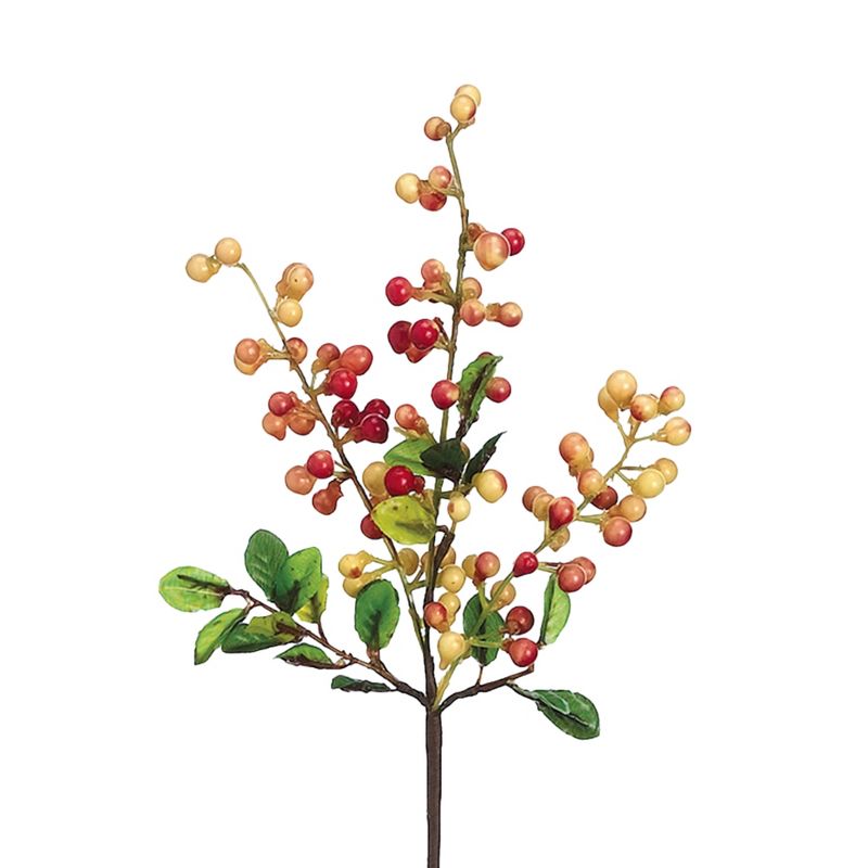 Allstate Floral 21" Yellow and Red Spring Berry Artificial Decorative Spray, 4 of 5