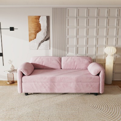NicBex Convertible Sofa Bed Couch with Adjustable Back & Foldable Arm,Flannelette Upholstered Sleeper Sofa for Living Room,Bedroom