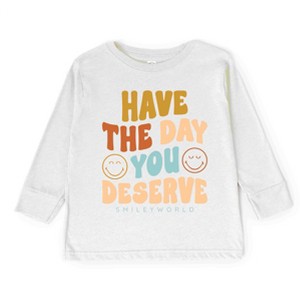 The Juniper Shop SmileyWorld Have The Day You Deserve Groovy Toddler Long Sleeve Tee - 1 of 4