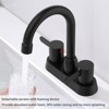 Phiestina 2 Handles Bathroom Sink Faucet, Matte Black Centerset RV Bathroom Faucets for 3 Hole - 3 of 4