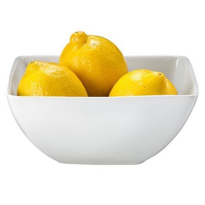 24oz Porcelain Square Bowl White - Threshold™: Microwave & Dishwasher Safe, Traditional Solid Serving Bowl