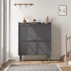 Shoe Cabinet with 4 Flip Drawers Wooden Shoe Organizer Cabinet with Adjustable Shelf Shoe Storage for Entryway Hidden Shoe Cabinet - 3 of 4
