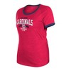 MLB St. Louis Cardinals Women's Heather Bi-Blend Ringer T-Shirt - 3 of 4