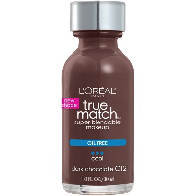 L'Oreal Paris True Match Super-Blendable Foundation Makeup with SPF 17 - C12 Dark  - 1 fl oz