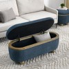 CAVINAS Storage Ottoman Bench, Upholstered Ottoman with Storage and Seating, Entryway Benches, Storage Bench for Foot Rest - 3 of 4