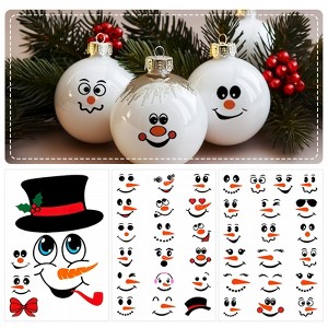 Wrapables Snowman Face Stickers for Crafts, Christmas Decoration for Windows, Refrigerators, Water Bottles, Cups - 1 of 4
