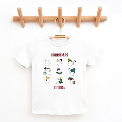 The Juniper Shop Christmas Spirits Red Words Toddler Short Sleeve Tee