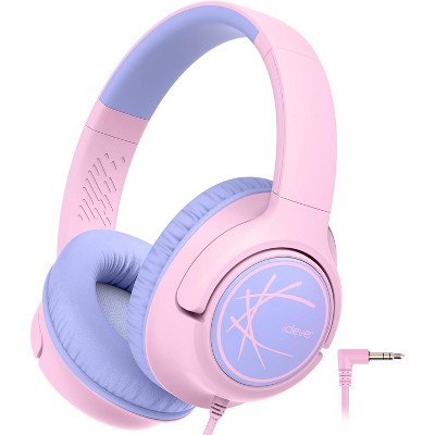 iClever Kids Headphones with Cord, 85dBA Safe Volume Wired Headphones for Kids, Stereo Sound Foldable Adjustable