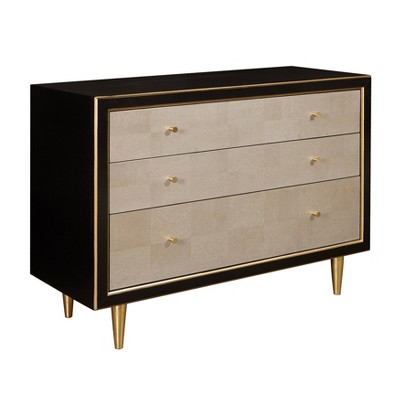 Block Veneer 3 Drawer Chest Beige - HomeFare