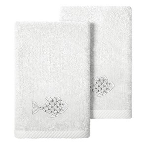 Linum Home Textiles 100% Turkish Cotton FIGI Embellished Towel Set - 1 of 4