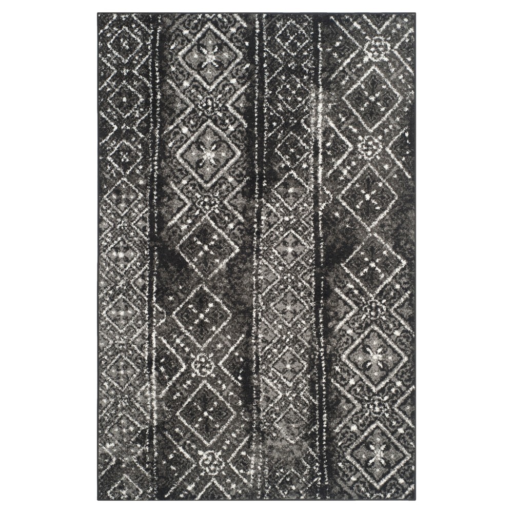 6'x9' Rilynn Area Rug Black/Silver - Safavieh