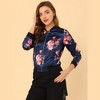 INSPIRE CHIC Women's Stand Collar Floral Prints Zip Up Lightweight Short Jacket - 4 of 4