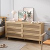 VYNXARIA 59.06" Rattan Storage Cabinet with 6 Drawers and White Slides for Bedroom and Living Room - 2 of 4