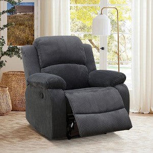 MAYEERTY Power Recliner Chair, Manual Fabric Reclining Chair with Adjustable Backrest for Living Room, Dark Grey - 1 of 4
