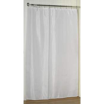 Carnation Home Fashions Extra Long Polyester Shower Curtain Liner - White 70x84"
