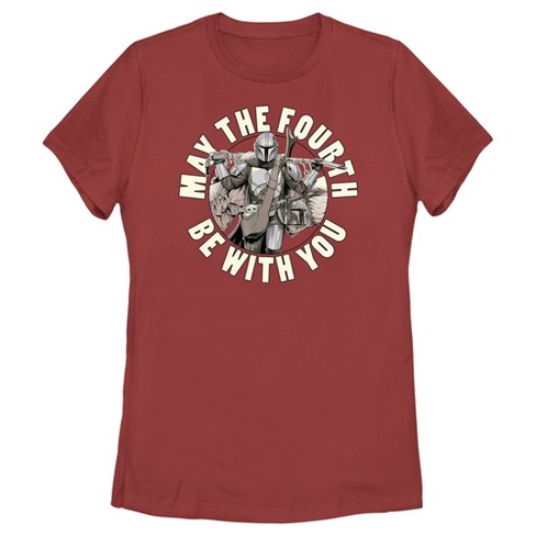 Women's Star Wars: The Mandalorian Grogu and Din Djarin May the Fourth Be With You T-Shirt - image 1 of 4