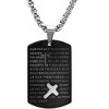 Steeltime 24" Black IP stainless steel Our Father prayer dog tag pendant - 2 of 4