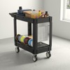 Huxxion Utility Cart with Wheels, Heavy Duty Rolling Service Cart for Warehouse,Garage, Cleaning() - 3 of 4