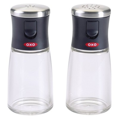 OXO Good Grips Top Dispensing Salt and Pepper Grinder Set in Black