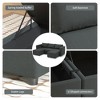Ainfox 3-Seat Sofa And 2 Ottoman Sofa Dark Grey - 3 of 4