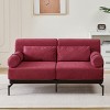 Modern 59" Two Seater Couch, Chenille Loveseat Sofa with USB Ports, Cylindrical Armrests and Steel Frame for Living Room or Apartment - Cuddlewood - 2 of 4