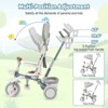 Acekool 7-in-1 Folding Toddler Tricycle with Adjustable Push Handle, Safety Harness, Brake, Rotatable Seat, Canopy, Storage & Cup Holder for Ages 1-5 - 4 of 4