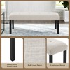 KWPZQEB End of Bed Bench, Modern Tufted Linen Dining Bench with Upholstered, Entryway Bench with Rubber Wood Legs for Kitchen, Bedroom, Hallway - 3 of 4