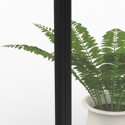 Clear Acrylic Three-Panel Folding Room Divider with Black Frame