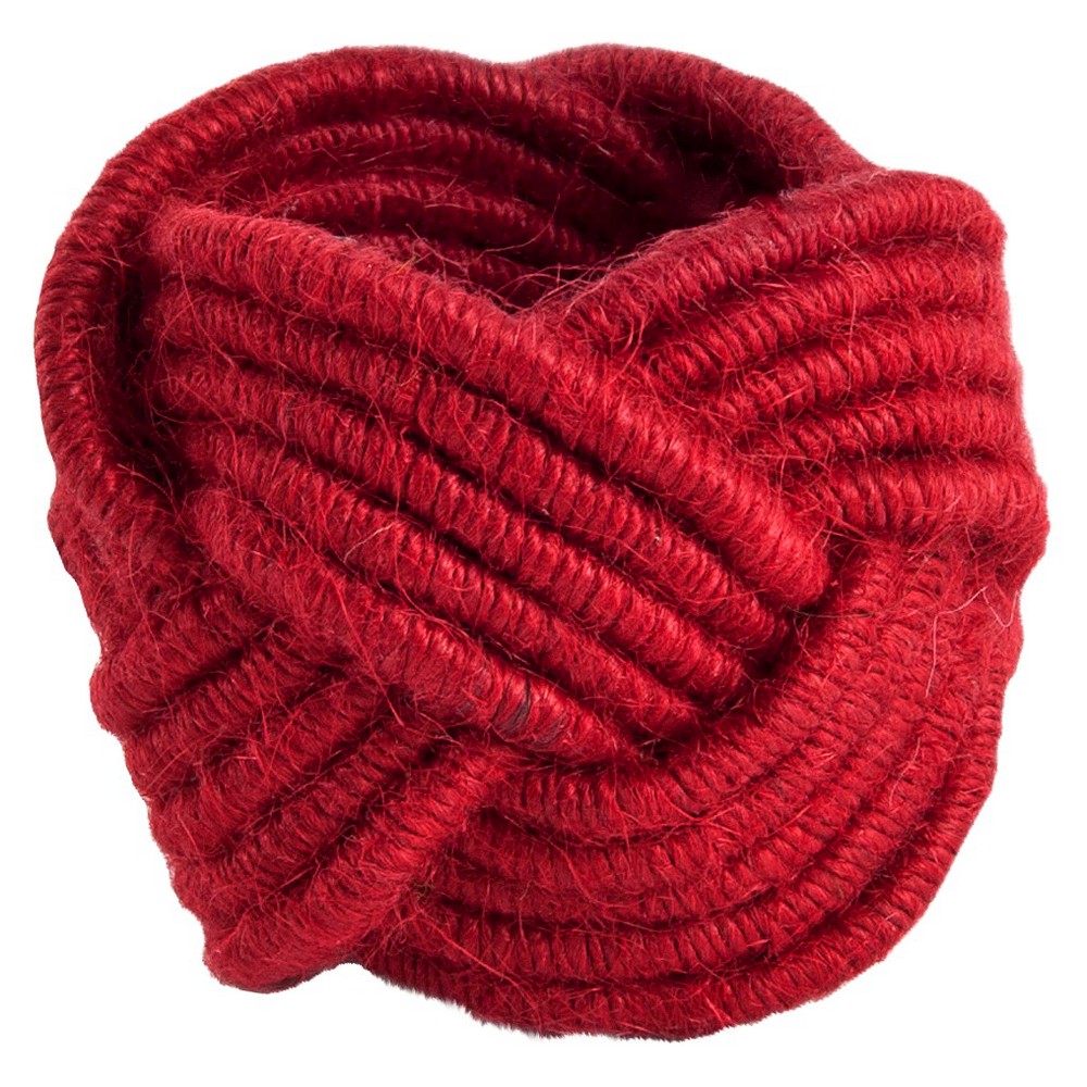 UPC 789323273420 product image for Braided Jute Napkins Rings - Red (Set of 4) | upcitemdb.com