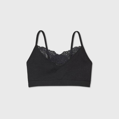 black ribbed bralette