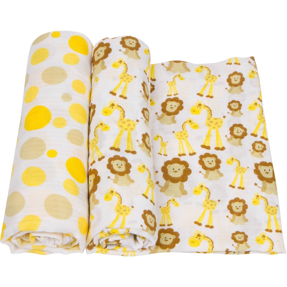 Photos - Children's Bed Linen MiracleWare Muslin Swaddle Blanket - Giraffe and Lions 2pk