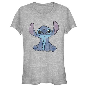 Juniors Womens Lilo & Stitch Watercolor Stitch T-Shirt - 1 of 4