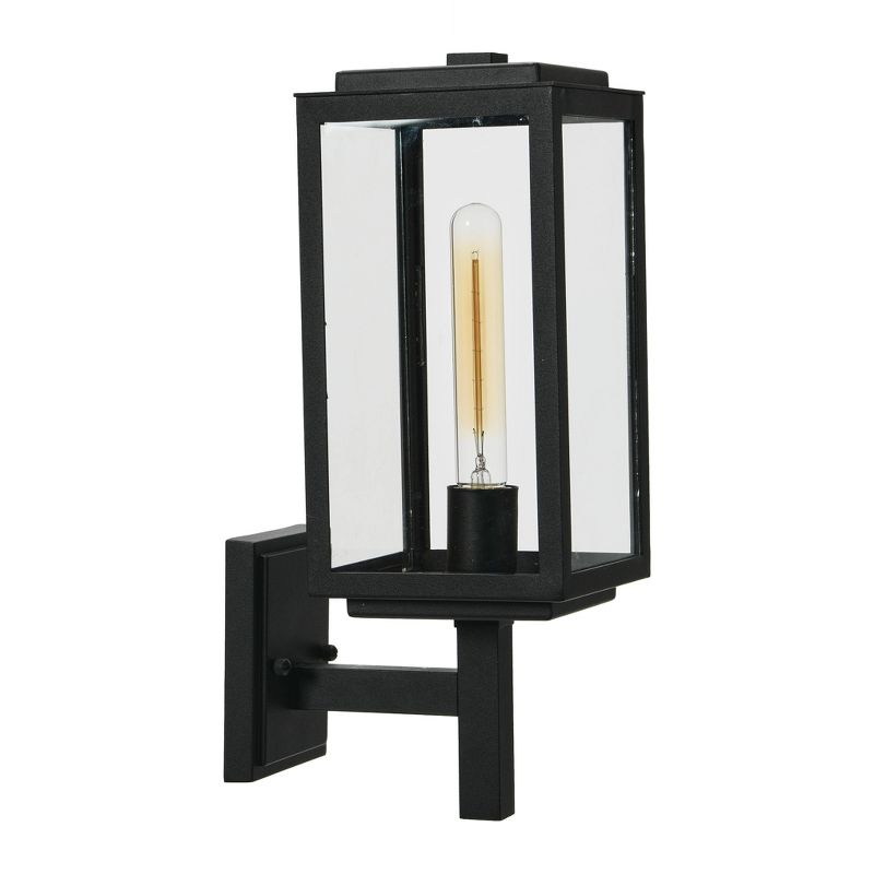 Robert Stevenson Lighting Robert Stevenson Lighting Addison Metal and Glass Outdoor Light Textured Black, 5 of 8